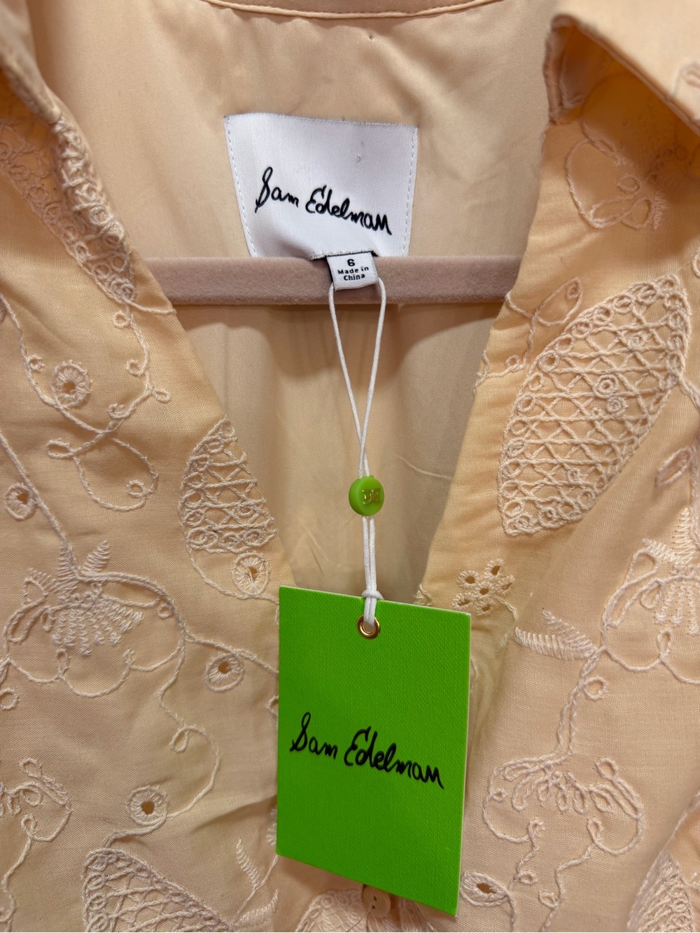 Sam Edelman Butter Yellow Eyelet Midi Dress - Picture 2 of 10